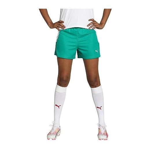 Puma 4063699147254 teamliga shorts w pantaloncini donna, xl, pepper green/puma white
