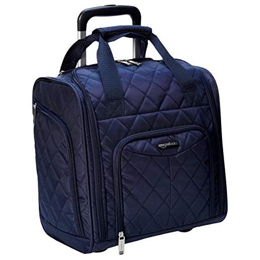 Amazon Basics bagaglio per vano sottosedile, blu marino trapuntato, 33 cm