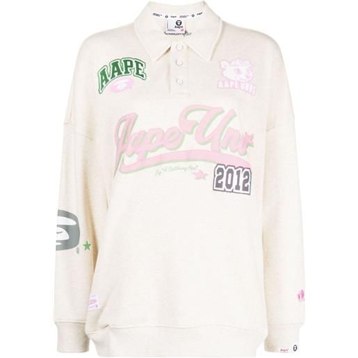 AAPE BY *A BATHING APE® polo con stampa - bianco