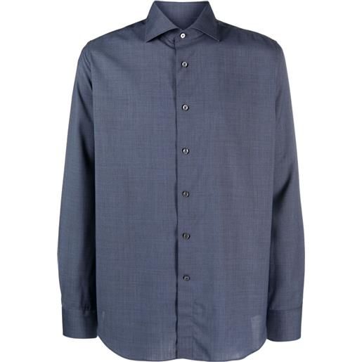 Canali camicia con colletto ampio - blu