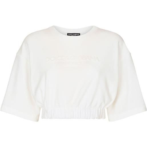 Dolce & Gabbana t-shirt con vita elasticizzata - bianco