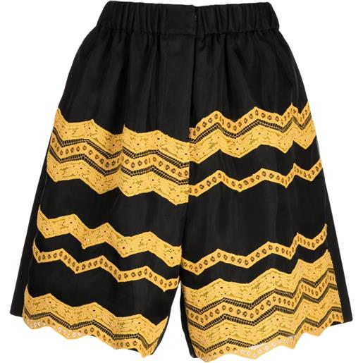 Biyan shorts con dettaglio in pizzo - giallo