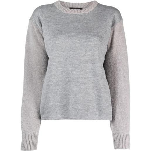 Fabiana Filippi maglione girocollo con inserti - grigio