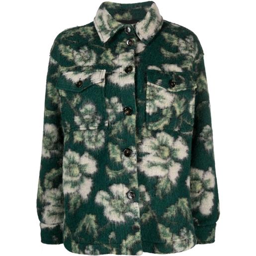 Woolrich giacca-camicia a fiori gentry - verde