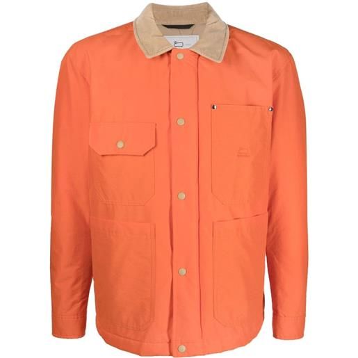 Woolrich giacca duster con colletto a coste - arancione