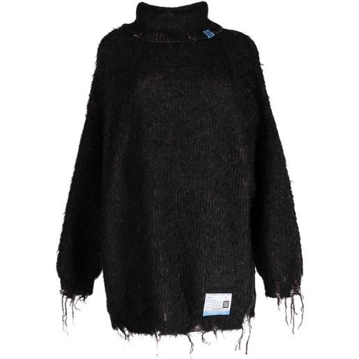 Maison Mihara Yasuhiro maglione a collo alto con frange - nero