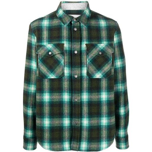 Woolrich giacca-camicia alaskan melton - verde