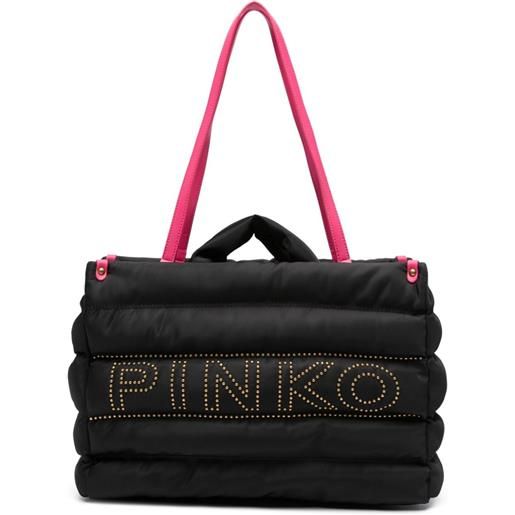 PINKO borsa tote con decorazione - nero