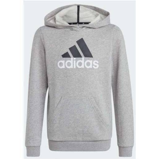 Adidas Junior u bl 2 hoodie felpa capp grigia logo petto junior