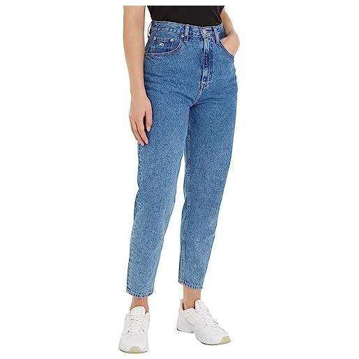 Tommy Jeans jeans donna mom jeans vita alta, blu (denim light), 34w / 30l