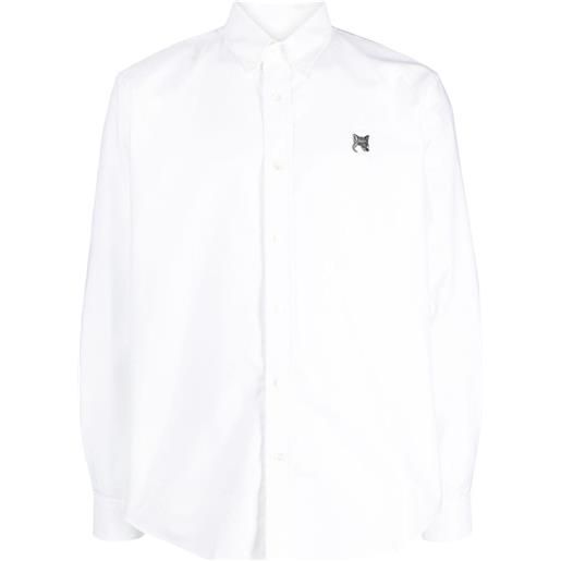 Maison Kitsuné camicia con applicazione - bianco