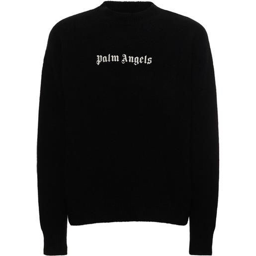 PALM ANGELS maglia in misto lana con logo