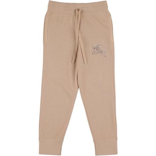 BURBERRY pantaloni in maglia di cashmere / logo
