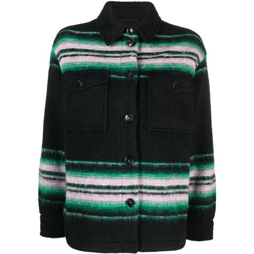 Woolrich giacca-camicia gentry a righe - nero