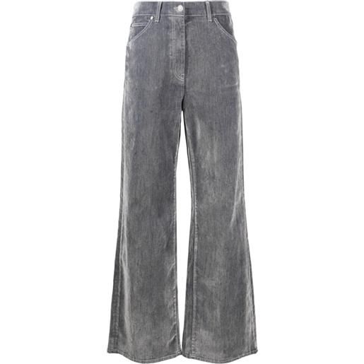 MSGM pantaloni a gamba ampia con applicazione - grigio