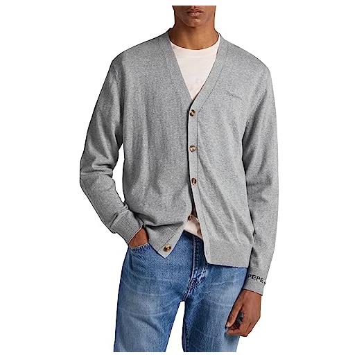 Pepe Jeans andre cardigan, maglione cardigan uomo, grigio (grey marl), s