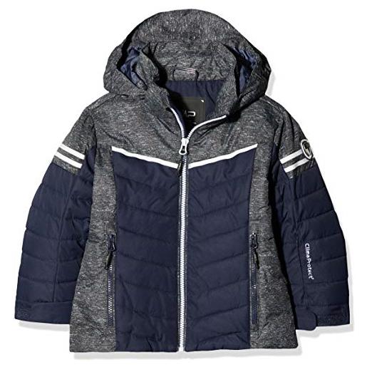 CMP - giacca da sci in twill da bambini con cappuccio removibile, black blue, 98
