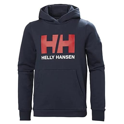 Helly Hansen junior unisex felpa con cappuccio hh logo 2.0, 12, grigio melange