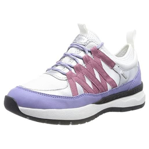 Geox d braies b abx, scarpe da ginnastica donna, white lt violet, 40 eu