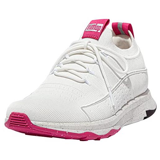 Fitflop scarpe da ginnastica sportive da donna in maglia vitamin ff e01, urban white mix, 42 eu