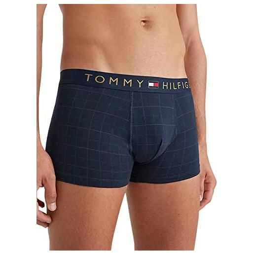 Tommy Hilfiger trunk & sock set um0um01996 pacchetti regalo, grigio (window check/des sky), l uomo
