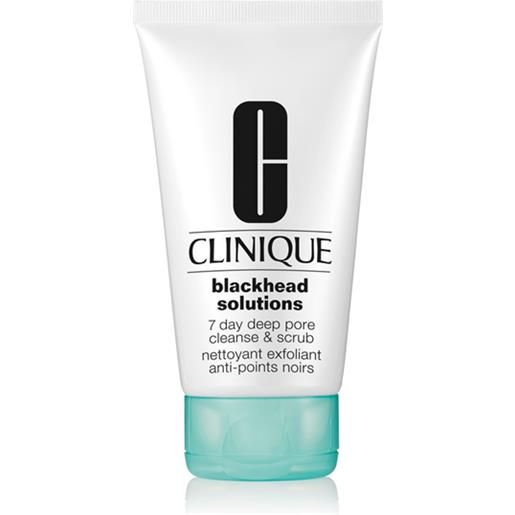 Clinique 7 day deep pore cleanse & scrub 125ml crema detergente viso, maschera purificante viso, esfoliante viso
