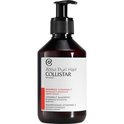 Collistar attivi puri hair shampoo vitamina c - illuminante rivitalizzante capelli colorati 250 ml