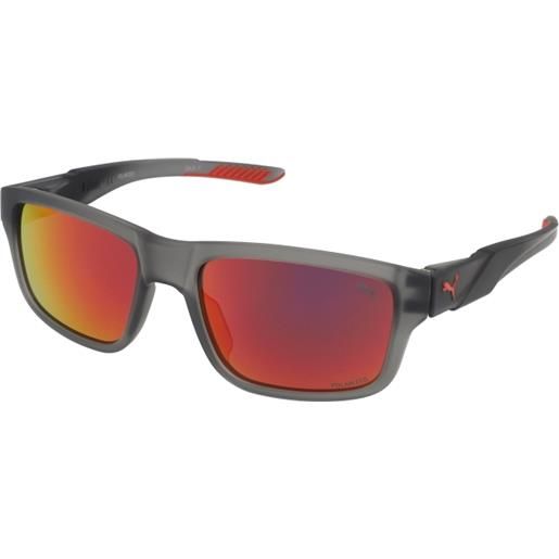 Puma pu0359s 004 | occhiali da sole sportivi | prova online | unisex | plastica | rettangolari | grigio | adrialenti