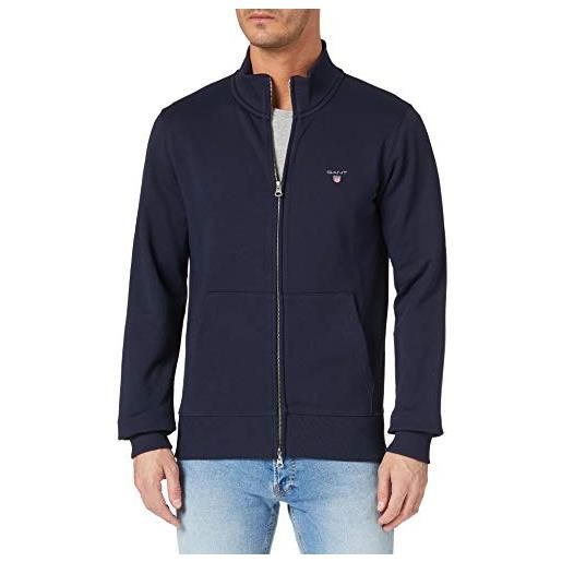 GANT original full zip cardigan, giacca a maglia originale con chiusura lampo uomo, blu ( evening blue ), m