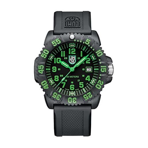 Luminox g collection sea lion x2.2067 orologio da uomo 44mm - orologio militare con funzione data nera resistente all'acqua 100m, nero