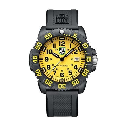 Luminox g collection sea lion x2.2075 orologio da uomo 37mm - orologio militare con funzione data nera resistente all'acqua 100m, nero