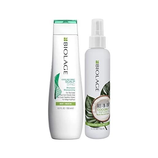 Biolage | kit scalp. Sync shampoo 250 ml + all in one spray multibeneficio 150 ml| routine per tutti i tipi di capelli