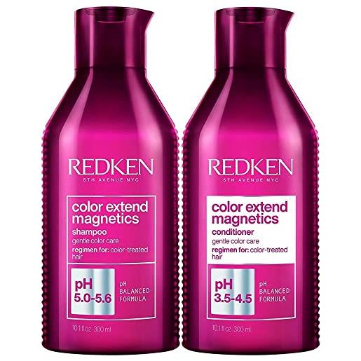 Redken color extend magnetics shampoo 300ml + balsamo 300ml | routine professionale per mantenere il colore brillante e luminoso più a lungo