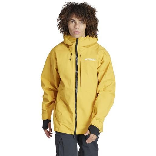 Adidas terrex techrock 3-layer post consumer nylon rain. Rdy jacket giallo s uomo