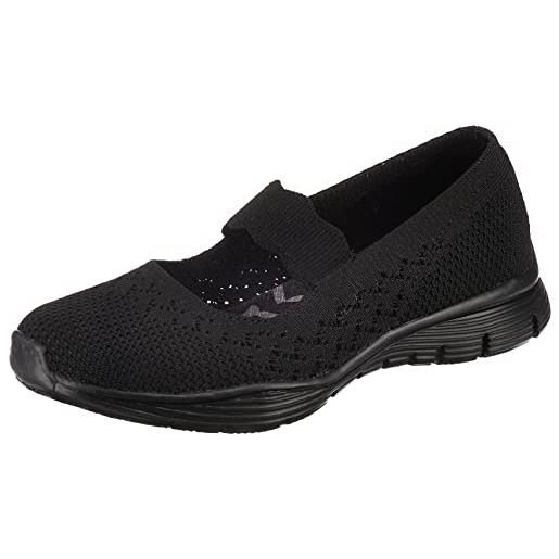 Skechers colpitore di potere seager, scarpa mary jane donna, maglia piatta nera, 35 eu