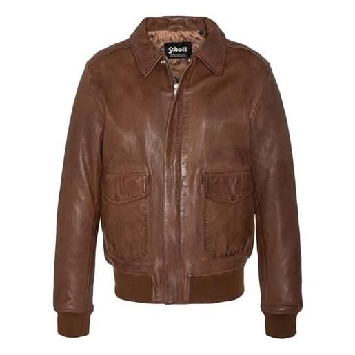 Schott nyc lcflightwx giacca, marrone (brown brown), x-large uomo