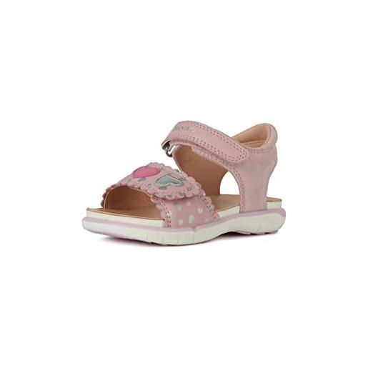 Geox b sandal delhi girl, bambina, rose silver, 27 eu