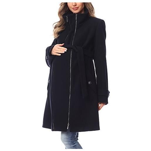 Be Mammy trench premaman di lana be20-225 (blu scuro, eu 34=it 40)