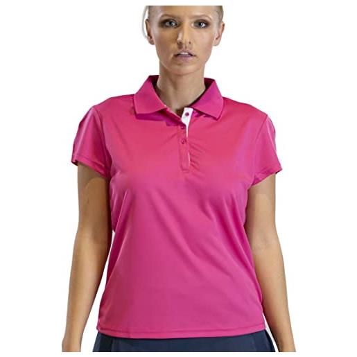 Asioka 102/14 polo a maniche corte, da donna, donna, 102/14 fuxia m, fucsia, m