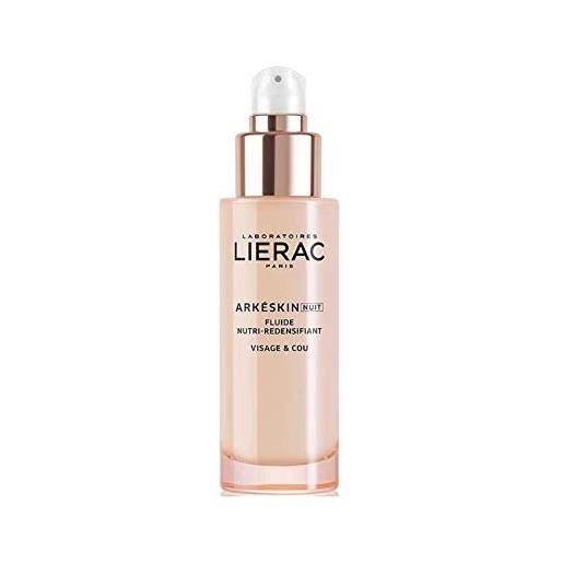 Lierac arkeskin fluido viso nutriente ridensificante notte per la pelle in menopausa, con acido ialuronico, formato da 50 ml