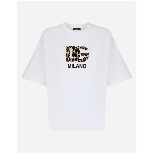 Dolce & Gabbana t-shirt con logo dg floccato