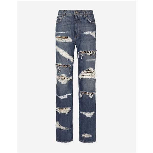 Dolce & Gabbana jeans loose fit in denim con rotture