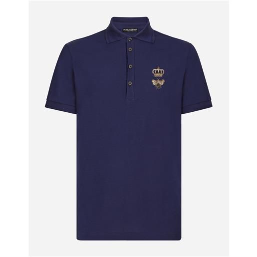 Dolce & Gabbana polo piquet di cotone con ricamo