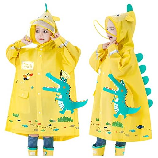 Fewlby poncho antipioggia bambini giacche impermeabili ragazzi ragazze giacche da pioggia leggero cappotto di pioggia in cartone animato mantella pioggia 9-10 anni