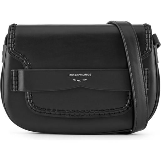 Emporio Armani borsa mini con logo goffrato - nero