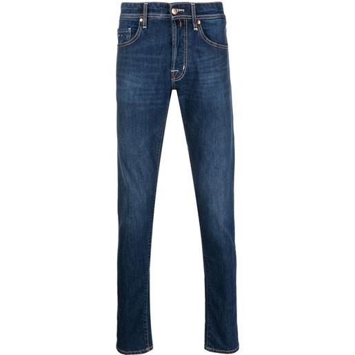 Sartoria Tramarossa jeans dritti con applicazione logo - blu