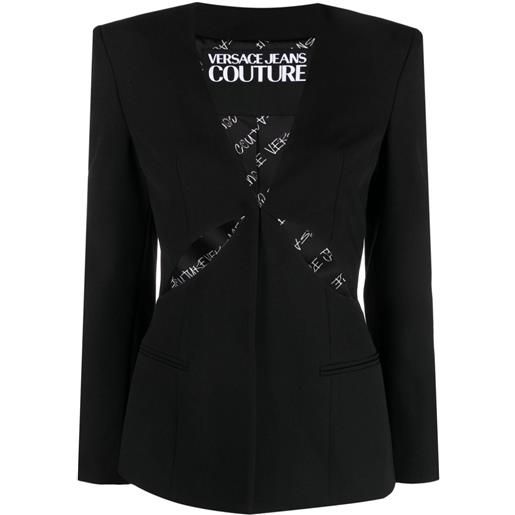 Versace Jeans Couture blazer monopetto con dettaglio cut-out - nero