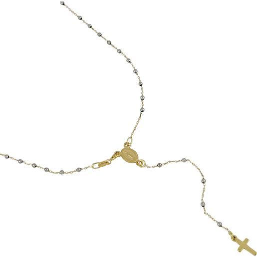 Gioielleria Lucchese Oro collana unisex rosario oro bianco giallo gl101348