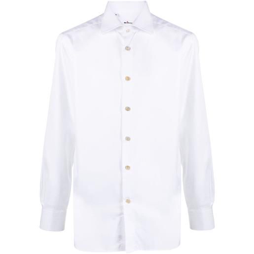 Kiton camicia con colletto ampio - bianco