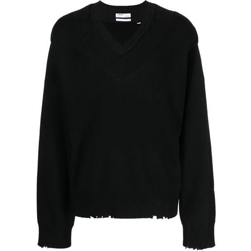 C2h4 maglione con effetto vissuto - nero
